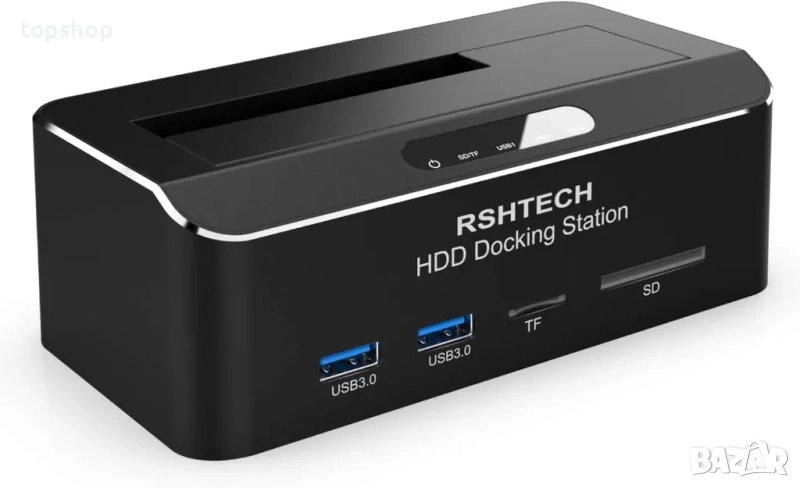 НОВА RSHTECH RSH-338H Алуминиева USB 3.0 докинг станция 2.5, 3.5" SATA III HDD, SSD 6 Gbps - 16TB..., снимка 1