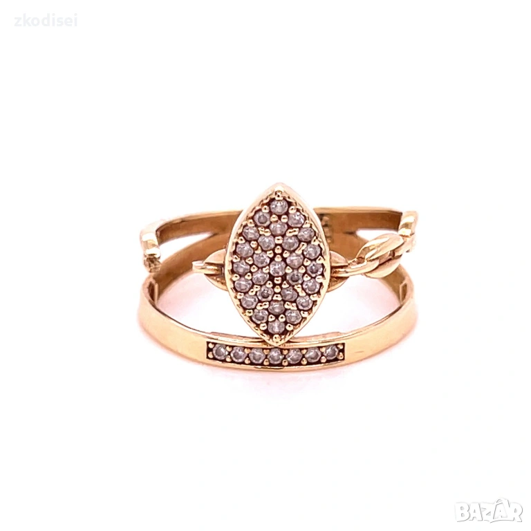 Златен дамски пръстен 2,53гр. размер:52 14кр. проба:585 модел:37032-1, снимка 1