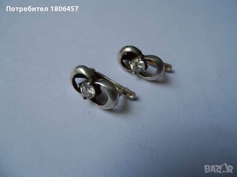 сребърни обеци Б, снимка 1