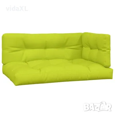 vidaXL Палетни възглавници, 3 бр, яркозелени, текстил(SKU:314569), снимка 1