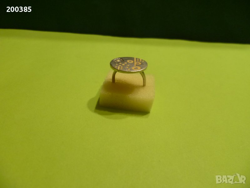 Красив сребърен пръстен с емайл и цирконий, снимка 1