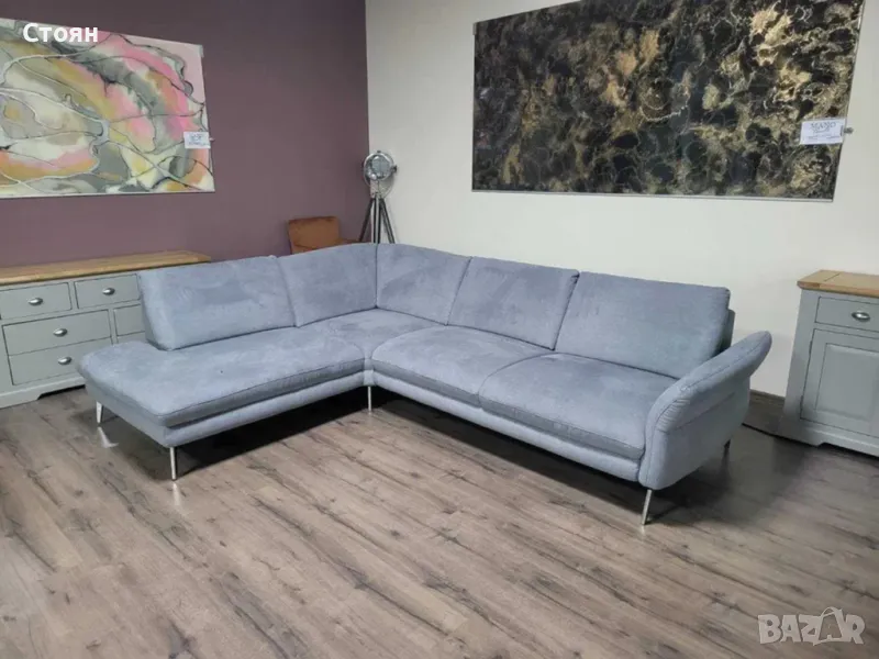 ПРОМОЦИЯ!!! Сив ъглов диван от плат "ZE-EM22011", снимка 1