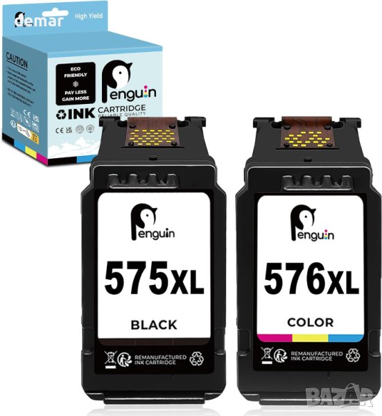 Penguin PG-575XL CL-576XL Касета с мастило за принтер Canon 575 XL 576 XL, за черен и цветен принтер, снимка 1
