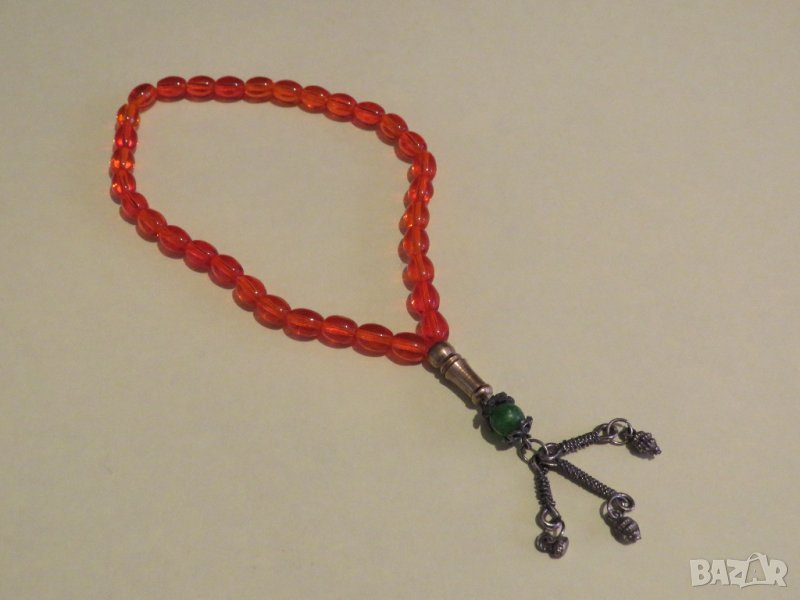 Броеница, османска броеница, турска броеница, молитвена броеница с карнеол  и 33 мъниста, снимка 1