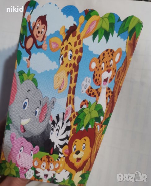 весели зоо диви джунгла сафари животни Парти кутия за дребни лакомства пуканки и др, снимка 1