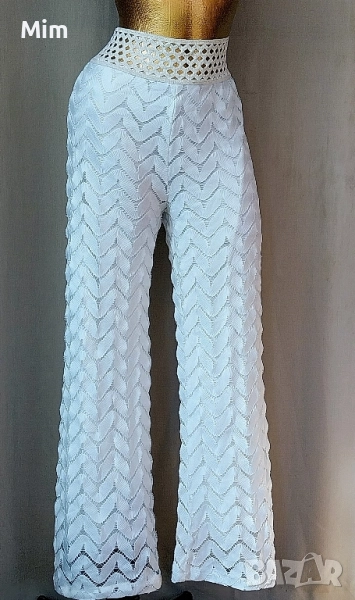  Резервирани AZARA Paris M/L Бял ажурен панталон , снимка 1
