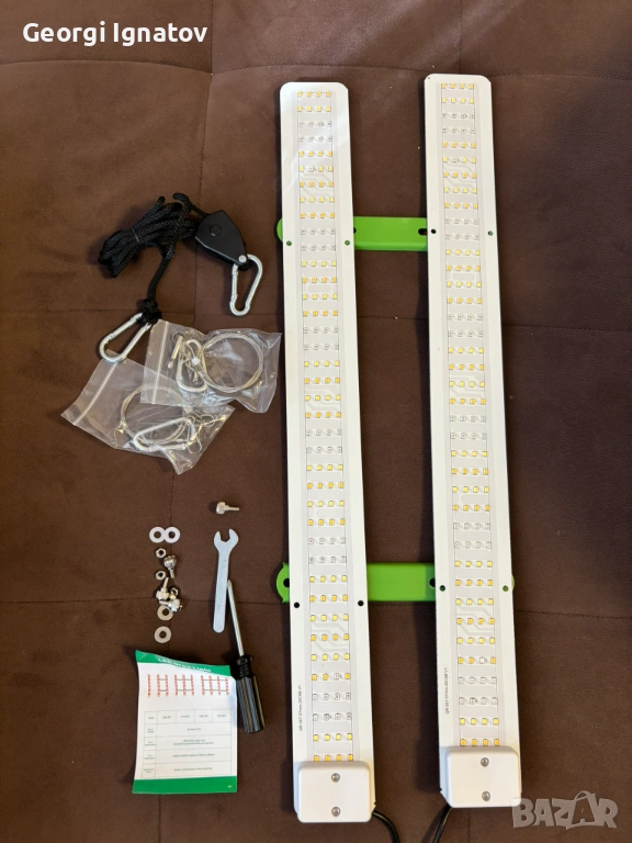 Пълен спектър LED фито лампа 2х56,5 см аквариум и разсад, снимка 1