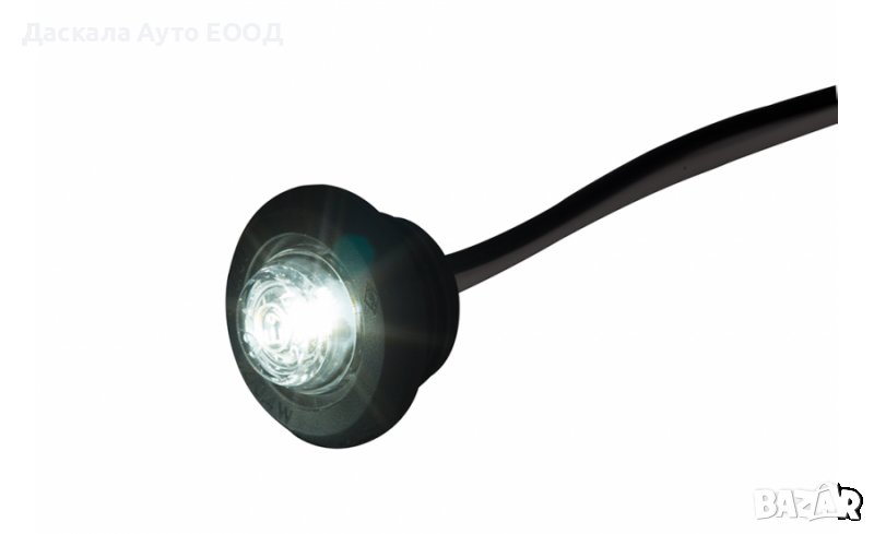 1 бр. кръгли LED ЛЕД габарити БЕЛИ за ролбар Eagle Eye 12-24V , Полша, снимка 1
