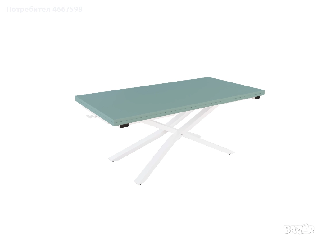 Разтегателна маса Соренто – МДФ плот, метална основа, 120/120 см, снимка 1