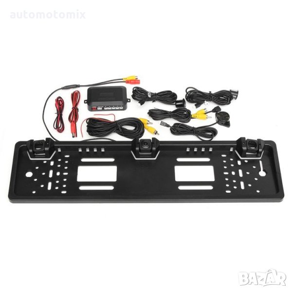 Стойка за регистрационен номер с камера за задно виждане и парктроник- 2355, снимка 1