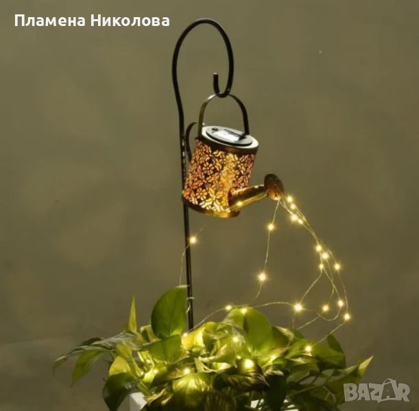 Декоративна соларна лампа със светлинни спринклери – ефект „водопад“, 60 LED, топла бяла светлина, снимка 1