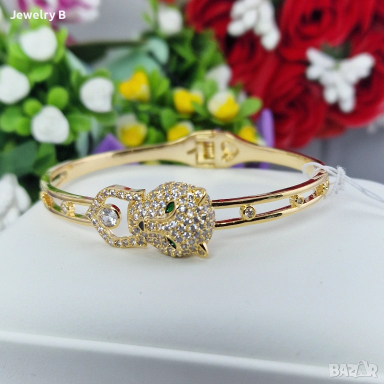 Дамска гривна с 18K златно покритие „Пантера“, снимка 1