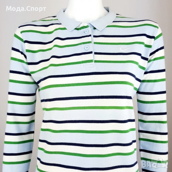 Nike Оригинална Спортна Блуза Тениска с Яка Дълъг Ръкав (L), снимка 1