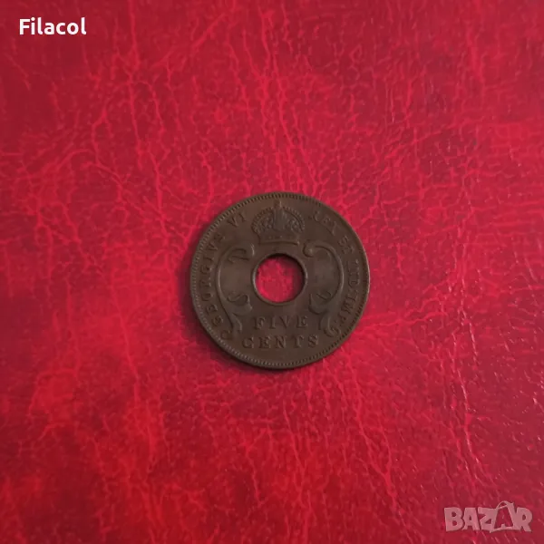 Британска Източна Африка 5 цента 1939 година, снимка 1
