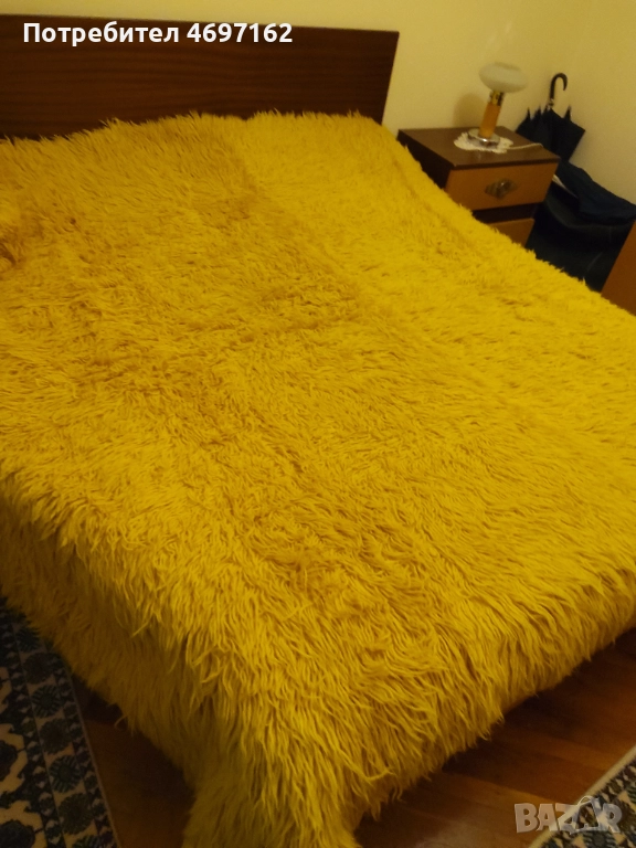 Голям, ръчно изработен, лимонено жълт китеник, снимка 1