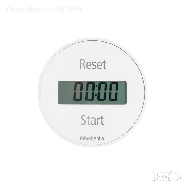 Таймер кухненски Brabantia White, дигитален, с магнит, снимка 1