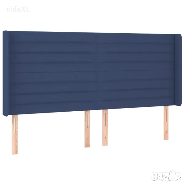 vidaXL Горна табла за легло с уши, синя, 203x16x118/128 см, плат(SKU:3119748), снимка 1