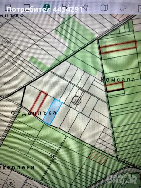 Продавам нива в м.Фиданлъка в землището на с.Марково и в близост до с.Първенец и Зеленчукова Борса, снимка 1
