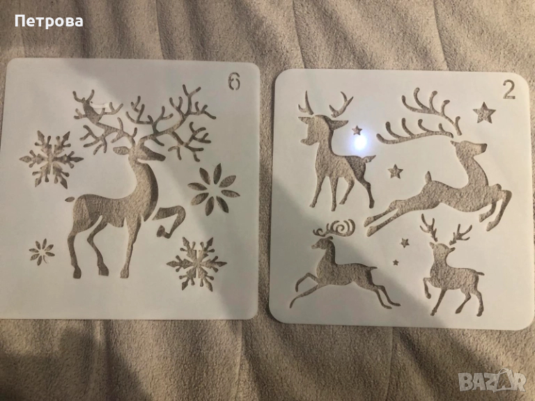 Коледни шаблони с еленчета – 6 и 2, снимка 1