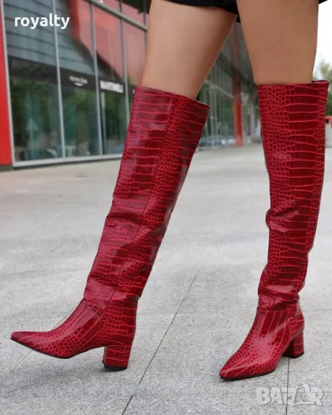 Ботуши на ток - бордо крок, снимка 1