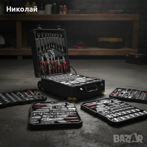 Куфар с инструменти– 599 части, професионален алуминиев тролей комплект