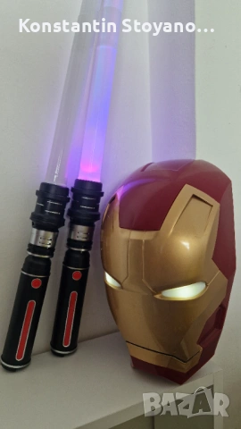 Marvel Iron Man  3D маска лампа за стена с два меча Железният човек