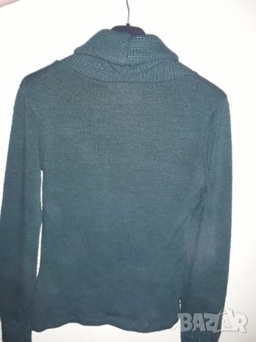 Дамска блуза поло тъмнозелено със сърце, снимка 4 - Блузи с дълъг ръкав и пуловери - 30212655