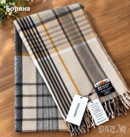 Нов дамски шал от камилска вълна и кашмир в стил Burberry
