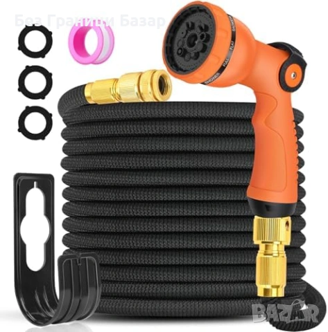 Нов Разтегателен градински маркуч до 30 метра с пистолет 10 режима за поливане градина двор