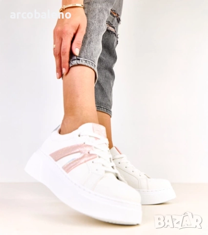 Дамски маратонки на платформа с брокат от Jeromi, 2цвята , снимка 2 - Маратонки - 52025704