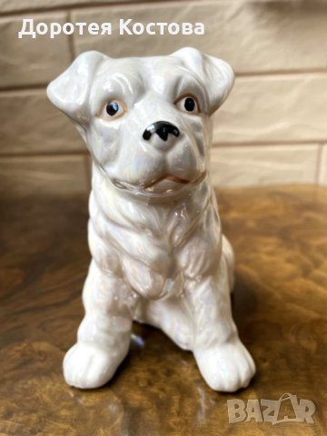 Прекрасно куче от порцелан със седефен ефект, снимка 2 - Антикварни и старинни предмети - 42357692