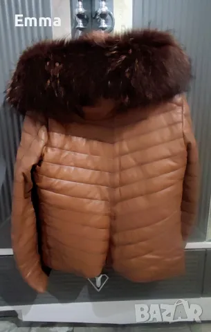 Дамско кожено яке, естествена кожа, естествена косъм , снимка 2 - Якета - 39452123