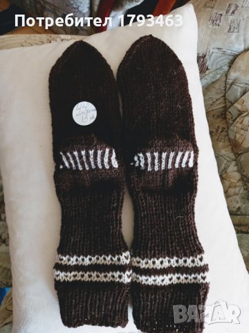 Ръчно плетени мъжки чорапи от вълна, размер 44, снимка 1 - Мъжки чорапи - 40032219