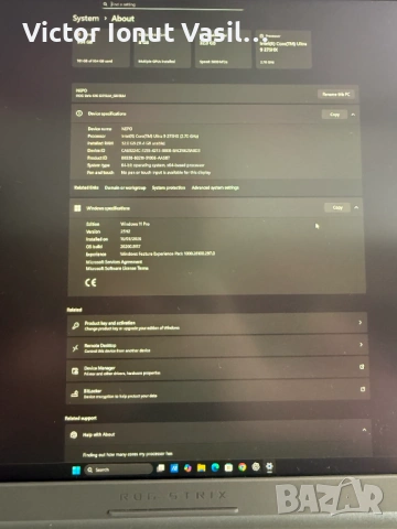 ASUS ROG Strix G16 G615 – като нов, RTX 5060, Ultra 9, 32GB RAM, снимка 3 - Лаптопи за игри - 54321076
