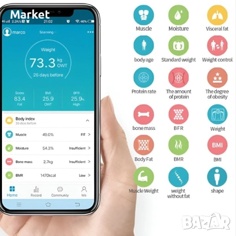 Аналитична интелигентна везна DATASCALE, снимка 7 - Везни - 52792834