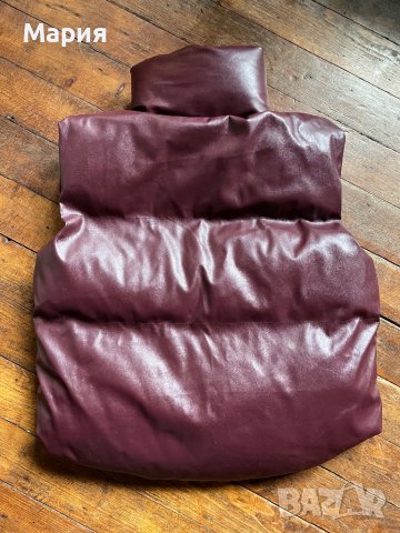 Кожен елек бордо / бургунди, снимка 2 - Елеци - 42840739