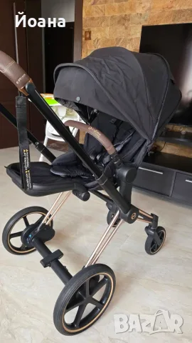 Количка Cybex e-priam 4 и столче за кола Rebellious , снимка 6 - Детски колички - 56273619