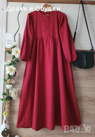 Нова дълга червена рокля , снимка 3 - Рокли - 54095818