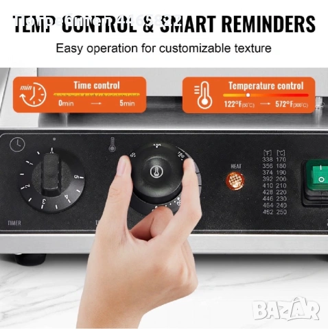 Професионална машина за вафли гофрети, снимка 2 - Други машини и части - 54319440