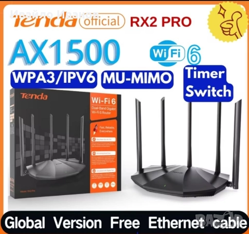 Рутер Tenda RX2 Pro  Wi-Fi 6 AX1500, снимка 2 - Рутери - 52668859