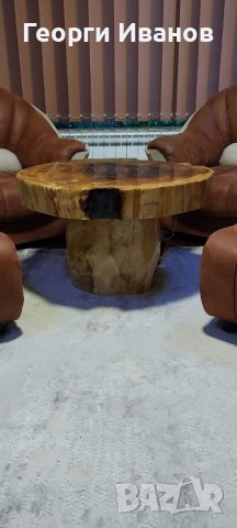 Холна Маса с епоксидна смола и светещ плот , снимка 4 - Маси - 44428427