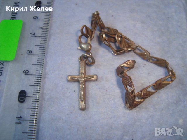 СТАРО ПОСРЕБРЕНО МАЛКО НАГРЪДНО РАЗПЯТИЕ КРЪСТЧЕ 76144, снимка 6 - Колиета, медальони, синджири - 36953897
