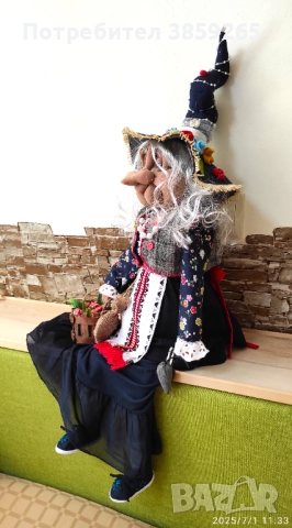 Кукла БАБА ЯГА. Ръчно изработена., снимка 12 - Кукли - 52399423