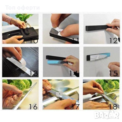 3D Стенен светещ модерен часовник - BLACK, Home Decor Clock 3D, DC-162, снимка 5 - Художествена литература - 44465619