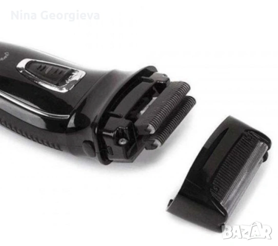 Тример за мъже Kemei KM-8013 с миеща се глава, Черен, снимка 4 - Тримери - 53874364