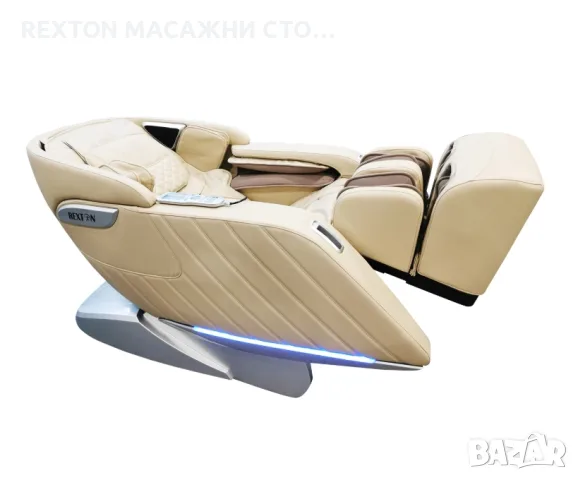 ПРОМОЦИЯ - Професионален масажен стол REXTON Z1-Champagne с 3D масаж, дълга масажна шина и Bluetooth, снимка 3 - Масажори - 55843480