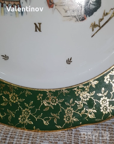 Старинна порцеланова чиния- Наполеон и Жозефин , снимка 3 - Антикварни и старинни предмети - 52636477