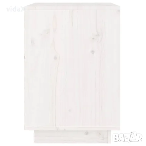 vidaXL Нощни шкафчета, 2 бр, бели, 40x35x50 см, борово дърво масив, снимка 9 - Шкафове - 56148032