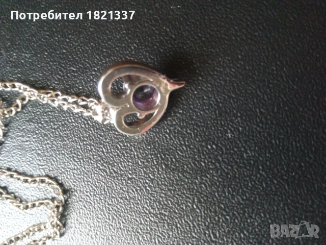 Колие с кристал аметист, снимка 3 - Колиета, медальони, синджири - 50580756