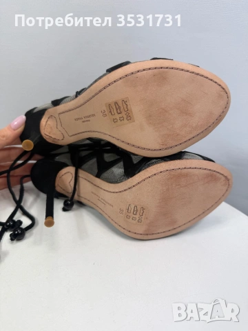 Sophia Webster черни велурени боти на ток размер 38, снимка 6 - Дамски боти - 54014942